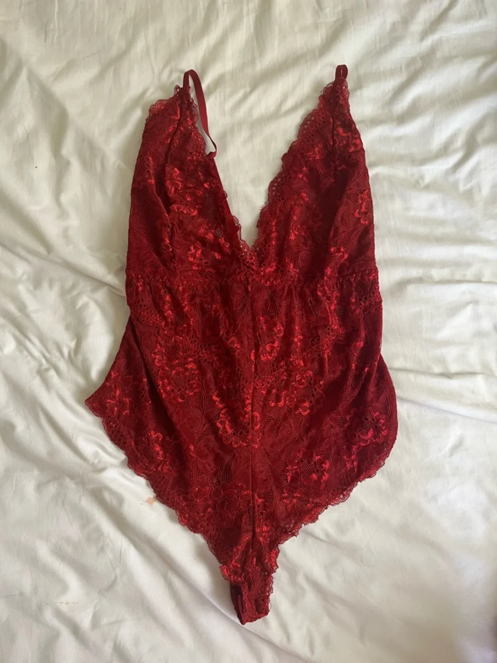 Red lace teddy bodysuit large